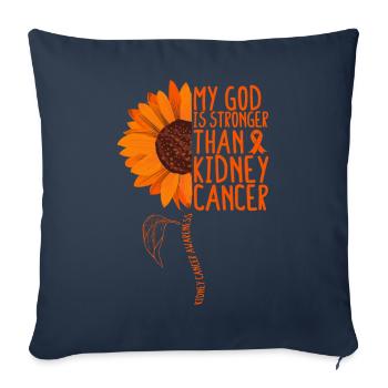 Tournesol pour éduquer sur le cancer du rein - Housse de coussin décorative 45 x 45 cm - bleu marine - Devant