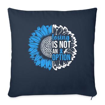 Sensibilisation au cancer de la prostate Tournesol - Housse de coussin décorative 45 x 45 cm - bleu marine - Devant