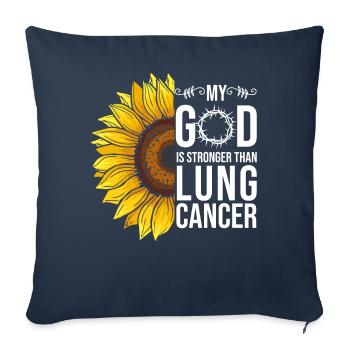 Sensibilisation au cancer du poumon Tournesol - Housse de coussin décorative 45 x 45 cm - bleu marine - Devant