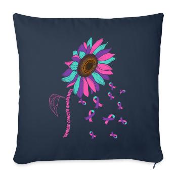 Thyriod Cancer Awareness Sunflower - Sofa pillowcase 17,3'' x 17,3'' (45 x 45 cm) - navy - Front