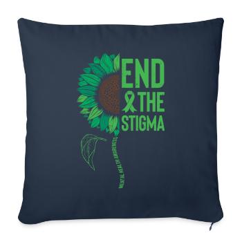 Sunflower to promote mental health - Sofa pillowcase 17,3'' x 17,3'' (45 x 45 cm) - navy - Front