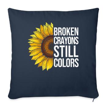 Sunflower to promote mental health - Sofa pillowcase 17,3'' x 17,3'' (45 x 45 cm) - navy - Front