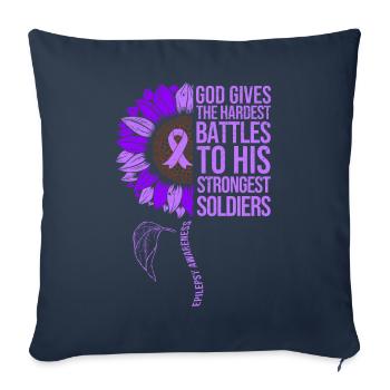 Epilepsy Awareness Sunflower - Sofa pillowcase 17,3'' x 17,3'' (45 x 45 cm) - navy - Front