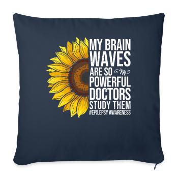 Epilepsy Awareness Sunflower - Sofa pillowcase 17,3'' x 17,3'' (45 x 45 cm) - navy - Front