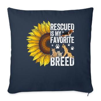 Animal rescue sunflower - Sofa pillowcase 17,3'' x 17,3'' (45 x 45 cm) - navy - Front