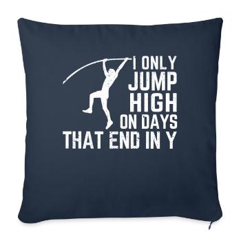 Saut à la perche amusant Saut à la perche - Housse de coussin décorative 45 x 45 cm - bleu marine - Devant