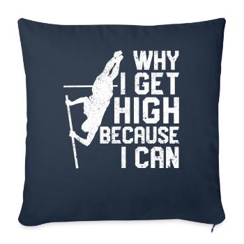 Saut à la perche amusant Saut à la perche - Housse de coussin décorative 45 x 45 cm - bleu marine - Devant