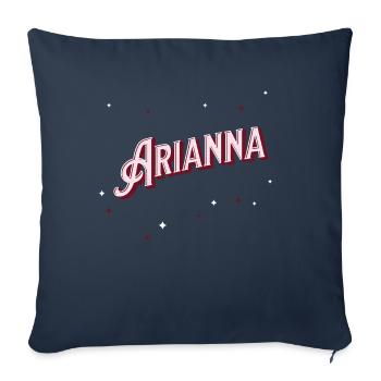Prénom Arianna personnalisé - Housse de coussin décorative 45 x 45 cm - bleu marine - Devant