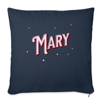 Prénom Marie personnalisé - Housse de coussin décorative 45 x 45 cm - bleu marine - Devant