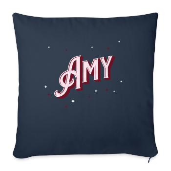 Amy name personalized - Sofa pillowcase 17,3'' x 17,3'' (45 x 45 cm) - navy - Front