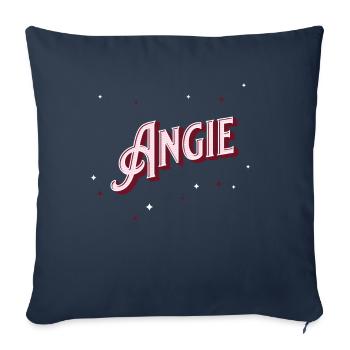 Prénom Angie personnalisé - Housse de coussin décorative 45 x 45 cm - bleu marine - Devant