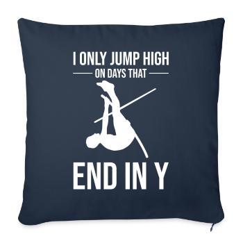 Saut à la perche amusant Saut à la perche - Housse de coussin décorative 45 x 45 cm - bleu marine - Devant