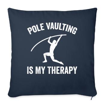 Saut à la perche amusant Saut à la perche - Housse de coussin décorative 45 x 45 cm - bleu marine - Devant