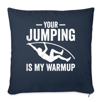 Saut à la perche amusant Saut à la perche - Housse de coussin décorative 45 x 45 cm - bleu marine - Devant