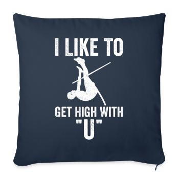 Funny Pole Vault Pole Vault - Sofa pillowcase 17,3'' x 17,3'' (45 x 45 cm) - navy - Front