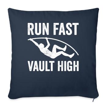 Saut à la perche amusant Saut à la perche - Housse de coussin décorative 45 x 45 cm - bleu marine - Devant