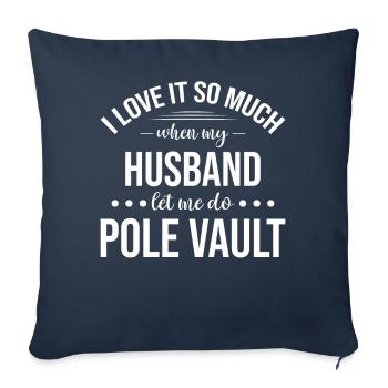 Drôle de saut à la perche Femme saut à la perche - Housse de coussin décorative 45 x 45 cm - bleu marine - Devant