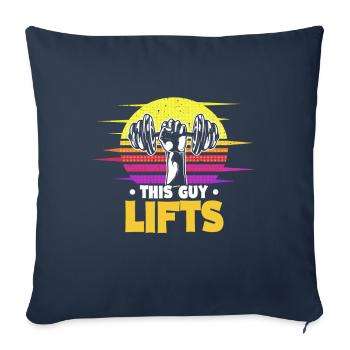 Cet homme balance le coucher de soleil rétro de Kettbell - Housse de coussin décorative 45 x 45 cm - bleu marine - Devant
