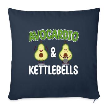 Kettlebell Cardio Avocardio & Kettlebells Vegan - Housse de coussin décorative 45 x 45 cm - bleu marine - Devant