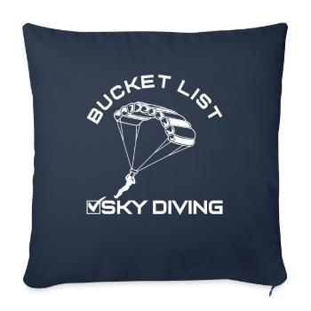 Bucket List Sky Diving Fallschirm - Sofakissenbezug 45 x 45 cm - Navy - Vorne