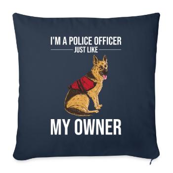 Polizeibeamter Polizeihund - Sofakissenbezug 45 x 45 cm - Navy - Vorne