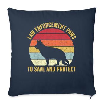 Polizist Polizeihund Vintage - Sofakissenbezug 45 x 45 cm - Navy - Vorne