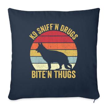 Polizist Polizeihund Vintage - Sofakissenbezug 45 x 45 cm - Navy - Vorne
