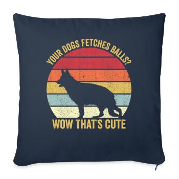 Polizist Polizeihund Vintage - Sofakissenbezug 45 x 45 cm - Navy - Vorne