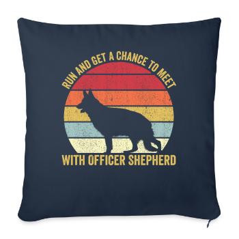 Polizist Polizeihund Vintage - Sofakissenbezug 45 x 45 cm - Navy - Vorne