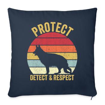 Polizist Polizeihund Vintage - Sofakissenbezug 45 x 45 cm - Navy - Vorne