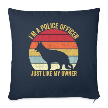 Polizist Polizeihund Vintage - Sofakissenbezug 45 x 45 cm - Navy - Vorne