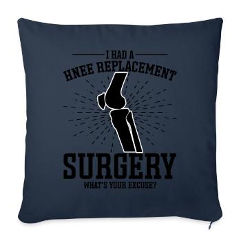 Arthroplastie du genou - Housse de coussin décorative 45 x 45 cm - bleu marine - Devant