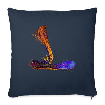 Colorful cobra - Sofa pillowcase 17,3'' x 17,3'' (45 x 45 cm) - navy - Front