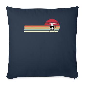 Retro helicopter - Sofa pillowcase 17,3'' x 17,3'' (45 x 45 cm) - navy - Front