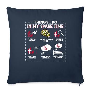Things I do in my spare time Denmark - Sofa pillowcase 17,3'' x 17,3'' (45 x 45 cm) - navy - Front