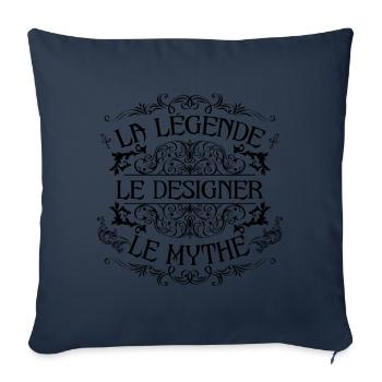 Designer | la légende Designer le mythe - Housse de coussin décorative 45 x 45 cm - bleu marine - Devant