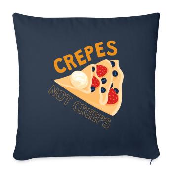 Crepes Not Creeps Crepe Pfannkuchen - Sofakissenbezug 45 x 45 cm - Navy - Vorne