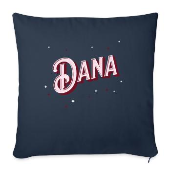 Prénom Dana personnalisé - Housse de coussin décorative 45 x 45 cm - bleu marine - Devant
