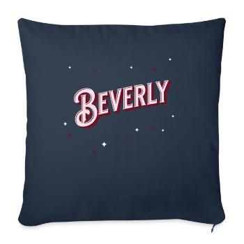 Prénom Beverly personnalisé - Housse de coussin décorative 45 x 45 cm - bleu marine - Devant
