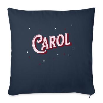 Prénom Carol personnalisé - Housse de coussin décorative 45 x 45 cm - bleu marine - Devant