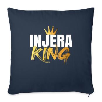 Traditionelles äthiopisch-eritreisches Injera-Brot - Sofakissenbezug 45 x 45 cm - Navy - Vorne