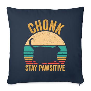 Chonk Meme Cat Chonk Stay Pawsitive - Sofa pillowcase 17,3'' x 17,3'' (45 x 45 cm) - navy - Front