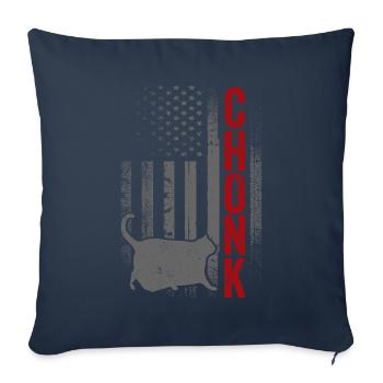 Chonk Meme Cat Chonk - Sofa pillowcase 17,3'' x 17,3'' (45 x 45 cm) - navy - Front