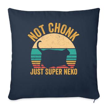 Chonk Meme Cat Pas Chonk seulement Super Neko - Housse de coussin décorative 45 x 45 cm - bleu marine - Devant