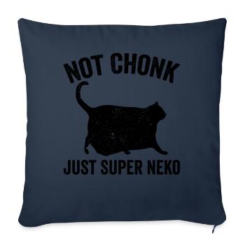 Chonk Meme Cat Pas Chonk Juste Super Neko - Housse de coussin décorative 45 x 45 cm - bleu marine - Devant