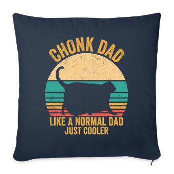 Chonk Meme Cat - Sofa pillowcase 17,3'' x 17,3'' (45 x 45 cm) - navy - Front