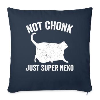 Chonk Meme Cat Pas Chonk seulement Super Neko - Housse de coussin décorative 45 x 45 cm - bleu marine - Devant