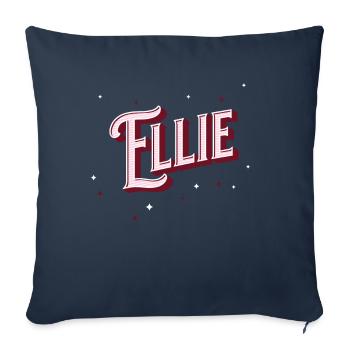 Prénom Ellie personnalisé - Housse de coussin décorative 45 x 45 cm - bleu marine - Devant