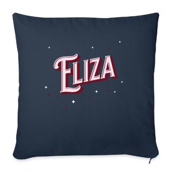 Prénom Eliza personnalisé - Housse de coussin décorative 45 x 45 cm - bleu marine - Devant