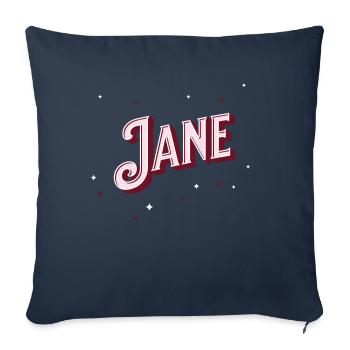 Jane name personalized - Sofa pillowcase 17,3'' x 17,3'' (45 x 45 cm) - navy - Front